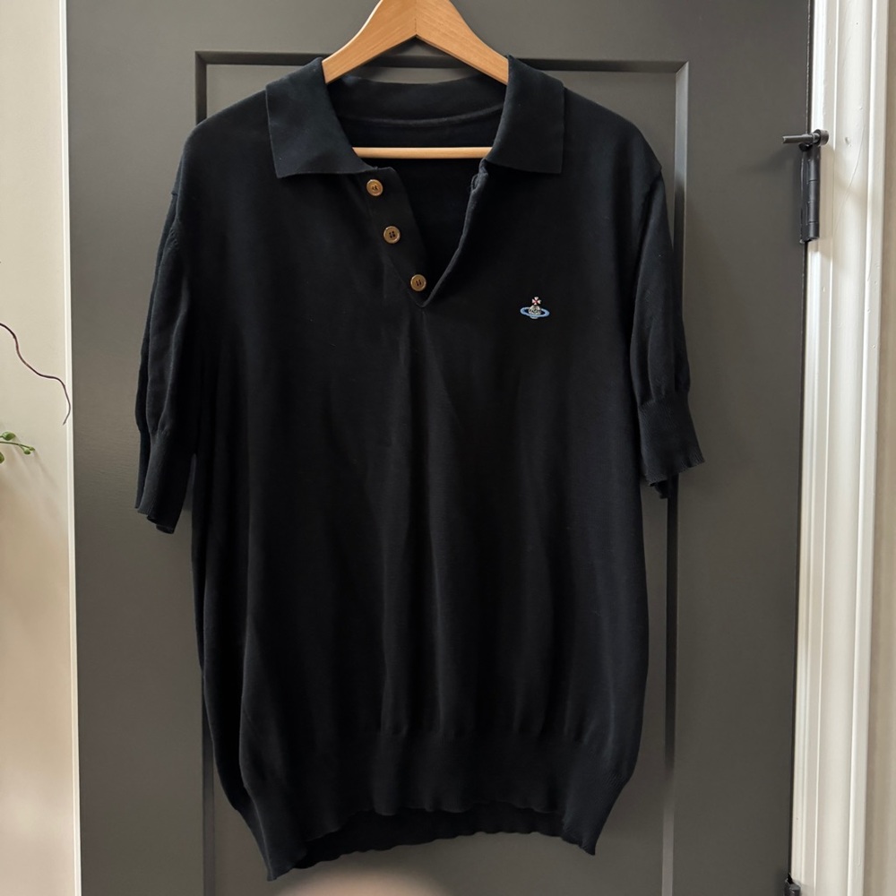 Vivienne Westwood Black Polo with Button Accents